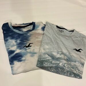 Set of gently worn long sleeve Hollister tees